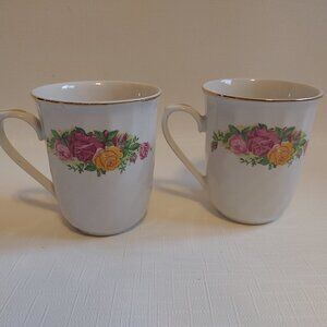 Lovely REGENT CHINA English Rose Tea Cups PAIR